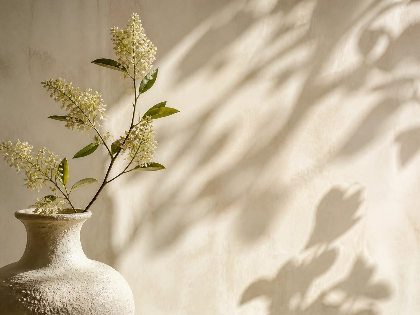 A botanical still life in warm natural light